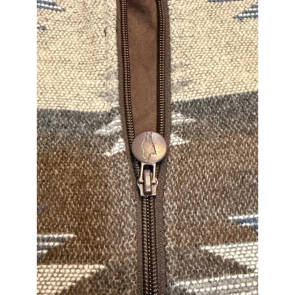 Vintage Aztec Wool Vest Pull Over-Size M Outback Trading Co. Western Wear Aztec - Picture 12 of 14